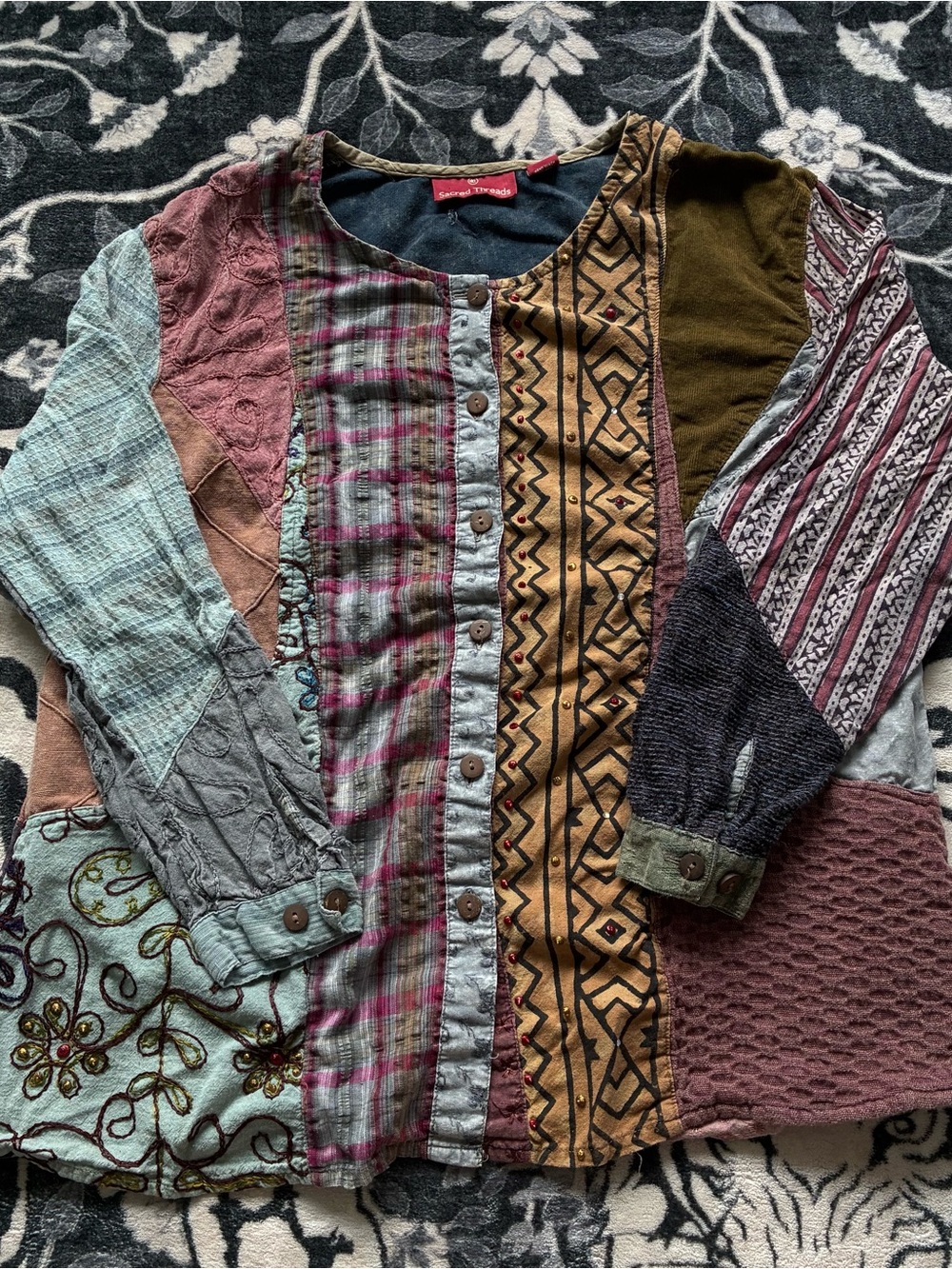 023 - WOMENS SACRED THREADS SASHIKO FUNKY PATTERN JACKET